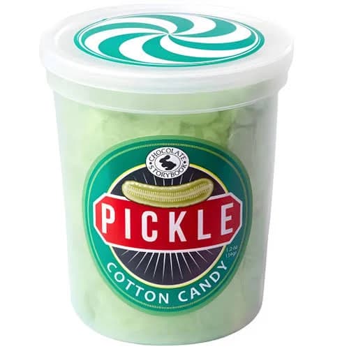 Pickle-Flavored Cotton Candy Tub