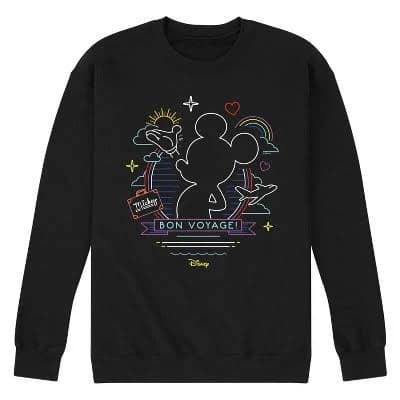 Disney Men's Mickey Mouse Bon Voyage On The Cruise Fleece Sweatshirt