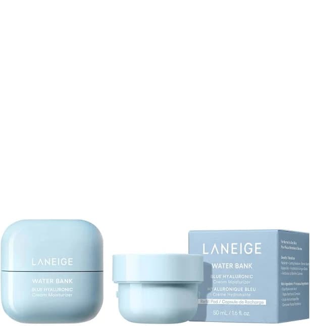LANEIGE Water Bank Blue Hyaluronic Acid Cream Moisturiser 50ml + Refill 50ml Bundle