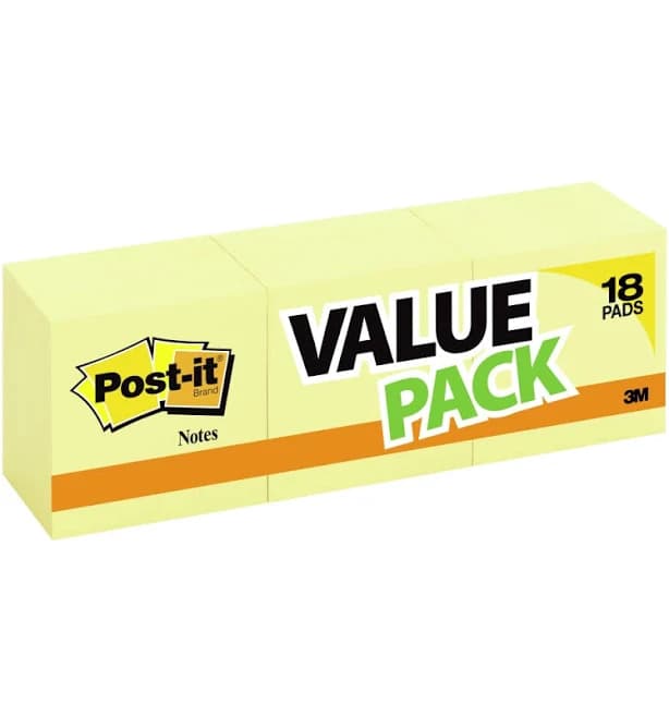 3M Post-it Notes 3in x 3in Canary Yellow