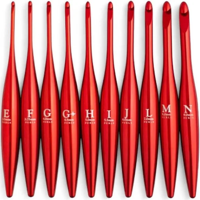 Furls Streamline Metal Red Crochet Hook Polished