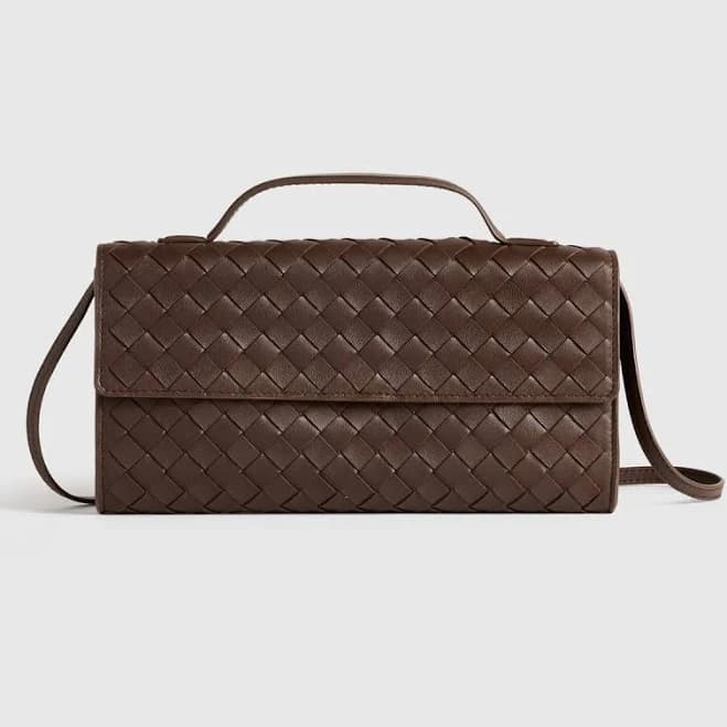 Quince Handwoven Italian Leather Clutch
