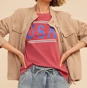 maurices Women's Americana Varsity USA Classic Fit Graphic Tee
