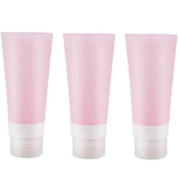 3PCS 2OZ Soft Pink Silicone Travel Bottles