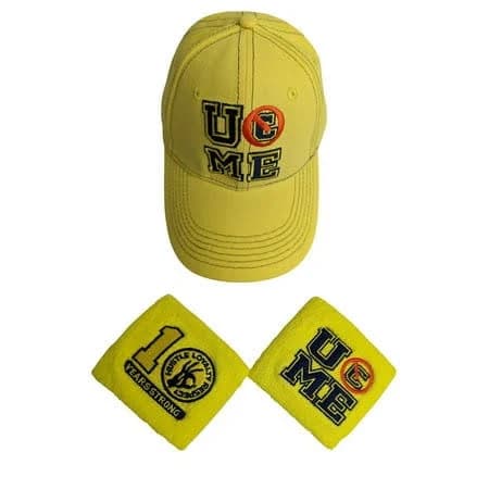 WWE John Cena 10 Years Strong U Can't See Me Baseball Hat Wristband Set
