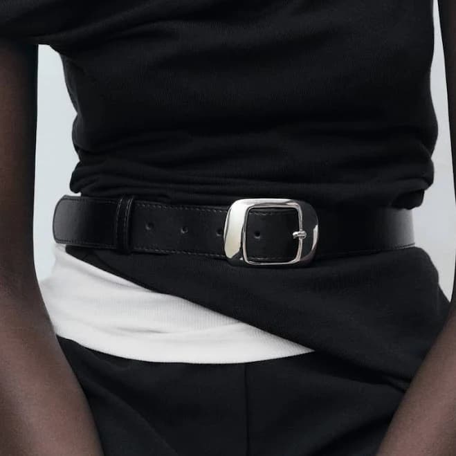 Woman MANGO Square buckle belt