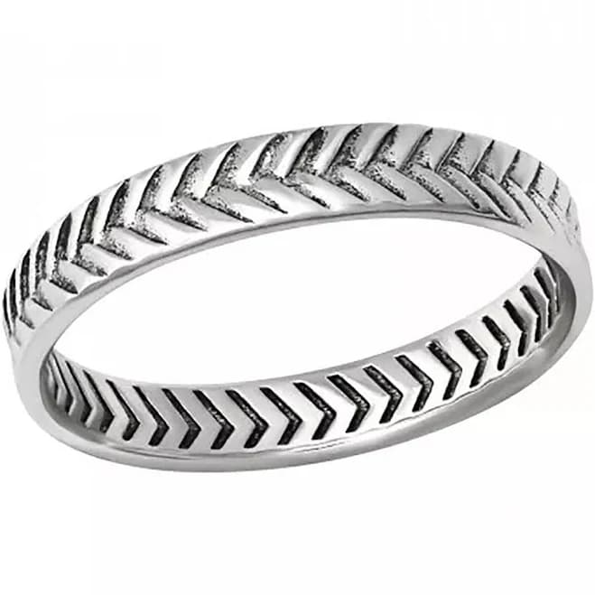 Sterling Silver Patterned Band Ring