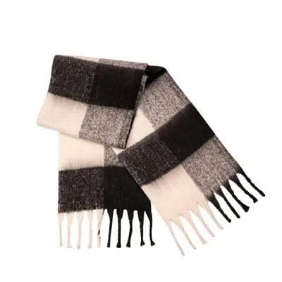 Sprigs Women's Oversized Checkered Fringe Scarf