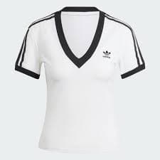 adidas Adicolor 3-Stripes V-Neck Slim Tee - White | Free Shipping with adiClub | adidas US