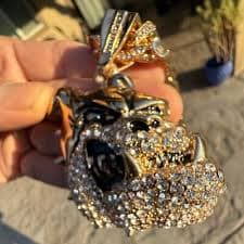 18k Gold Plated Bulldog Cuban Chain Iced Bling Out CZ Dog Necklace 13mm 16"-24" | eBay