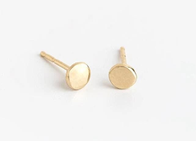 14K Gold Minimalist Stud Earrings