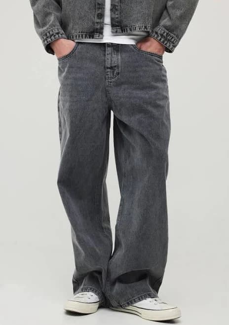 boohooMAN Men's Wide Leg Jeans