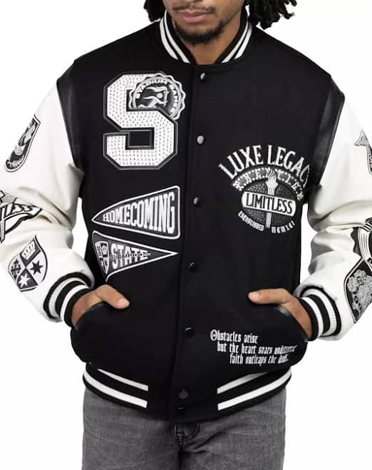 Smoke Rise Men's Luxe Legacy Wool Varsity Jacket
