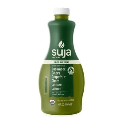 Organic Cold-Pressed Uber Greens, Green Juice full of Leafy Green Cucumber, Celery, Chard, Lettuce, Kale & Grapefruit, Vegan, Plant-Based & USDA Certified (46 Fl Oz)