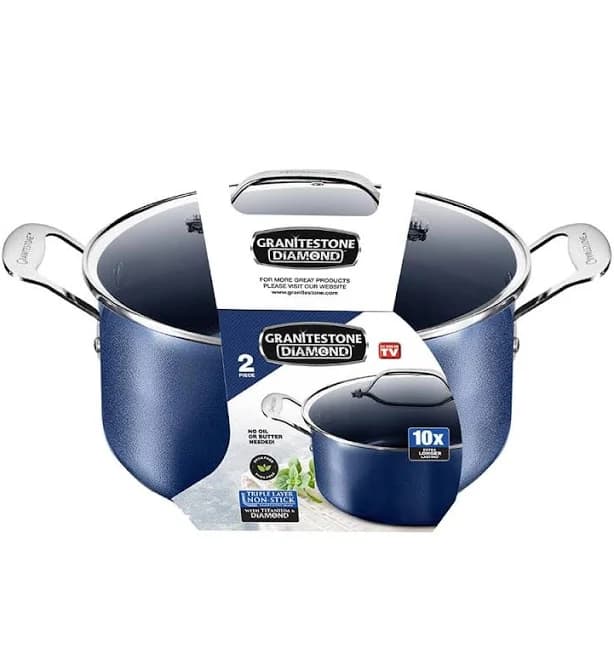 Granitestone 5 Quart Aluminum Stock Pot with Lid