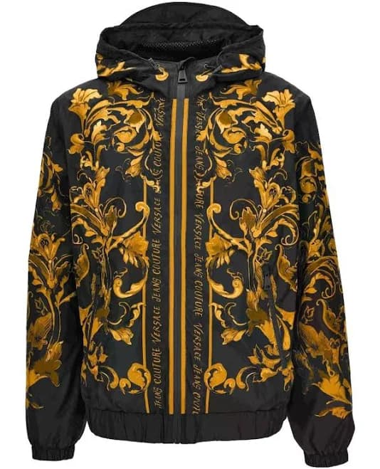 Versace Men's Baroque-Print Hooded Jacket