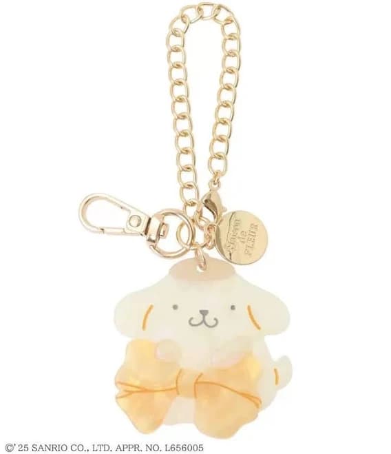 Sanrio x Maison De Fleur Acrylic Bow Bag Charm Pompompurin