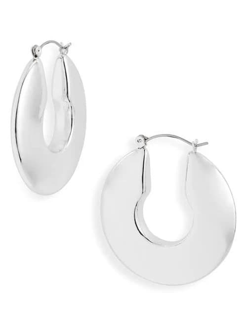 Nordstrom Bold Polished Silver Hoop Earrings