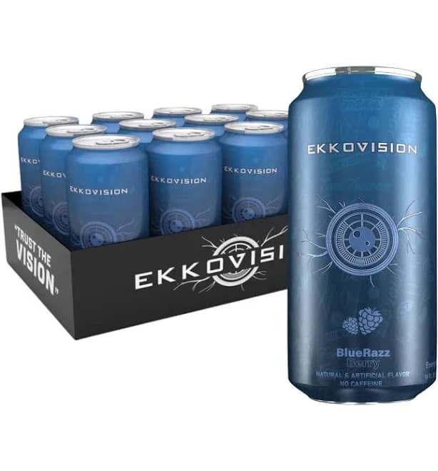 EKKO Energy Drink - ekkovision Blue Raz (Zero Stim) / 4 Pack