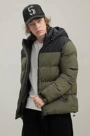 Amazon.com: Chaqueta de algodón de marca Tide para hombre, chaqueta gruesa y cálida, ropa de algodón con capucha, Verde : Ropa, Zapatos y Joyería