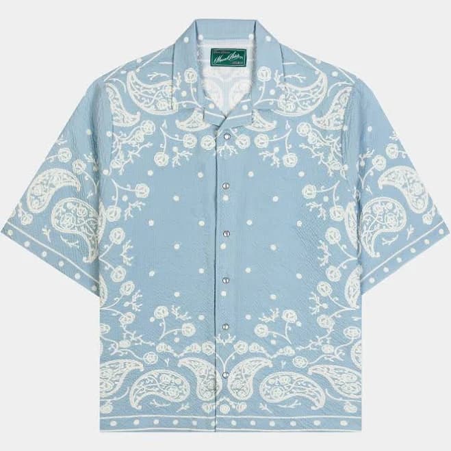 Men's Paisley Short Sleeve Button Up Shirt