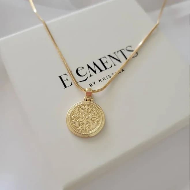 Dainty Minimalist Gold Filled Coin Medallion Necklace