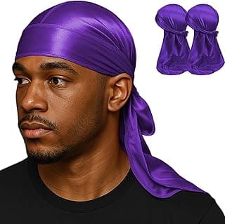Premium Durag Pack for Men, Silky Doo Rag Cap for 360 540 720 Waves