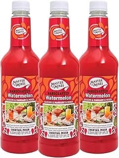 Master of Mixes Watermelon Daiquiri / Margarita Drink Mix, Ready To Use, 1 Liter Bottle (33.8 Fl Oz), Pack of 3