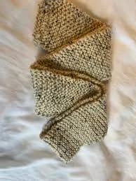 Beige Speckled Hand Knitted Scarf for fall and winter, gift for her, knit scarf, soft handmade scarf