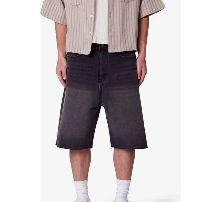 mnml Men's Baggy Raw Hem Denim Shorts
