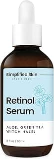 Simplified Skin Retinol Serum for Face – 2.5% Retinol with Hyaluronic Acid – for Acne Marks, Smoothing Fine Lines & Wrinkles – Day & Night Anti-Aging Serum – 2 Fl Oz