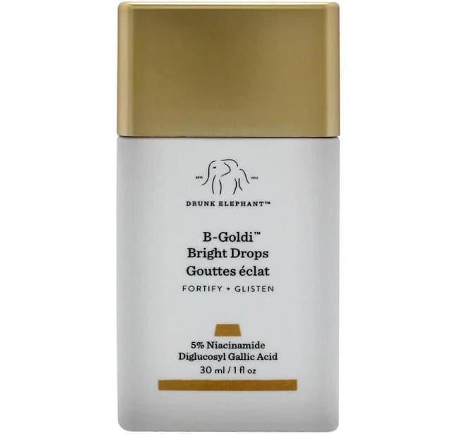 Drunk Elephant B-Goldi Bright Drops Bronze Noisette 1 oz – Illuminating Niacinamide Serum for Radiant, Even-Toned Skin