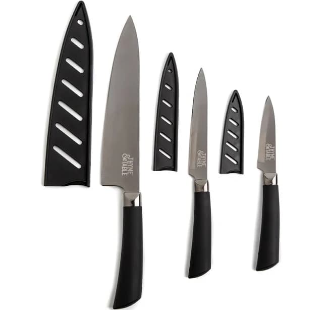 Thyme & Table 3-Piece Non-Stick Coated High Carbon Stainless Steel Kitchen Knives