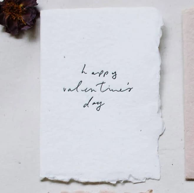 Valentine’s day Cards I Happy valentines's day handwriting on white folded card