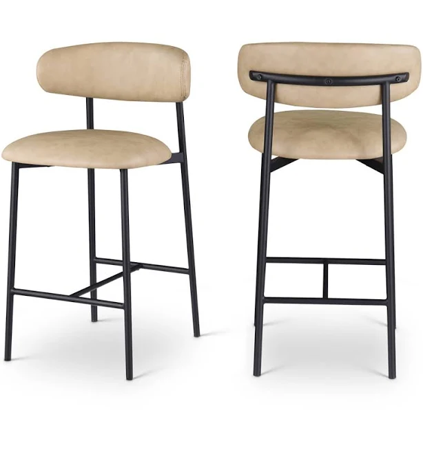 Everly Quinn Hikmat Vegan Leather Counter Stool