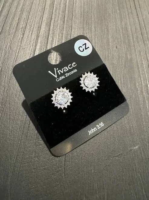 Rhinestone Flower Stud Earrings
