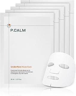 P.CALM Underpore Facial Sheet Mask – Pack of 5 with Niacinamide & BHA for Moisturizing & Exfoliating, Korean Vegan Sheet Mask for Sensitive Skin (30ml x 5ea)