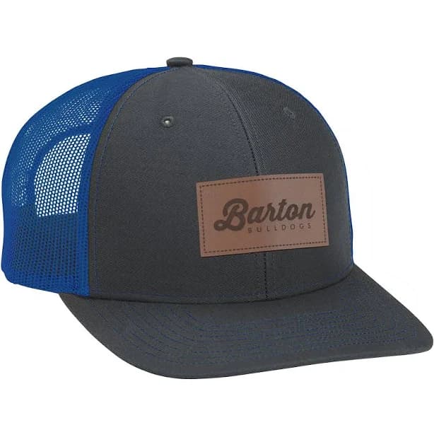 12 Customized Hats | Richardson Trucker Snapback Cap - Laser Engraved Patch | Promotional Items Imprinted with Your Company Logo | 4imprint