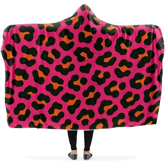 Electric Leopard Hooded Blanket, Adult