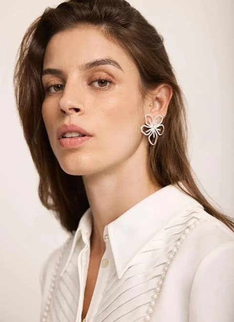 Crystal Flower Stud Earrings