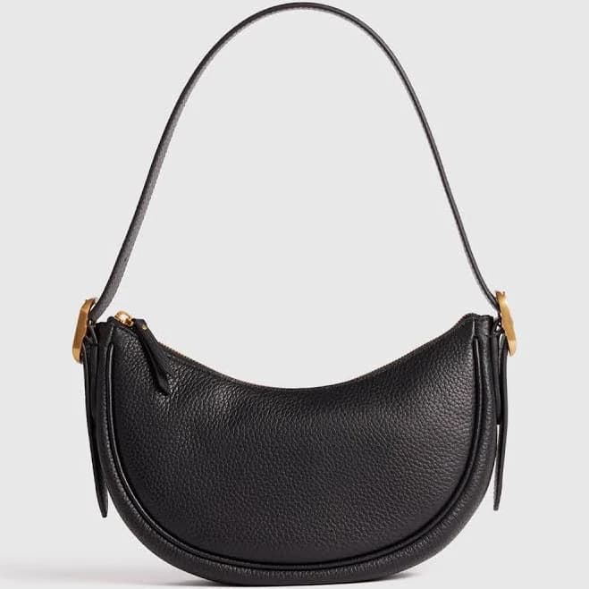 Quince Women's Italian Leather Mini Crescent Shoulder Bag