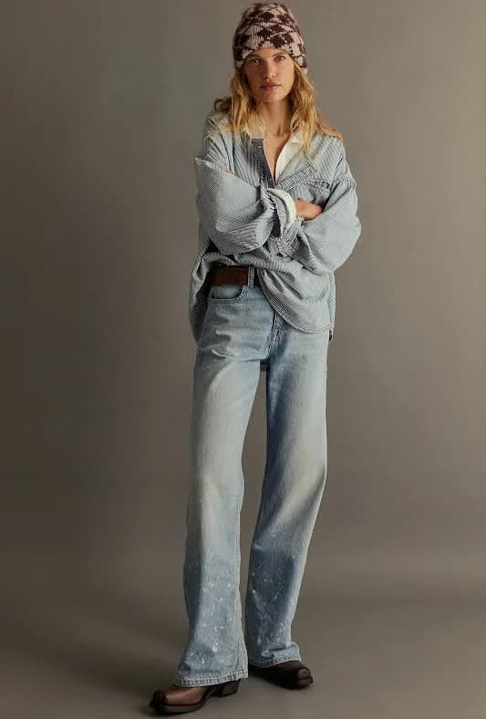 Free People Women's Tinsley Baggy High Rise Jeans