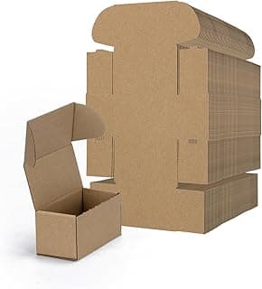 4.6x2.2x2.2 Small Shipping Boxes Set of 100, Brown Corrugated Cardboard Box, Mailer Box