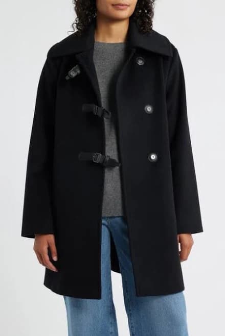 Bernardo Women's Melton Wool Blend Swing Coat