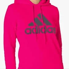 Adidas Girls Youth Magenta Size L Fleece Hoodie