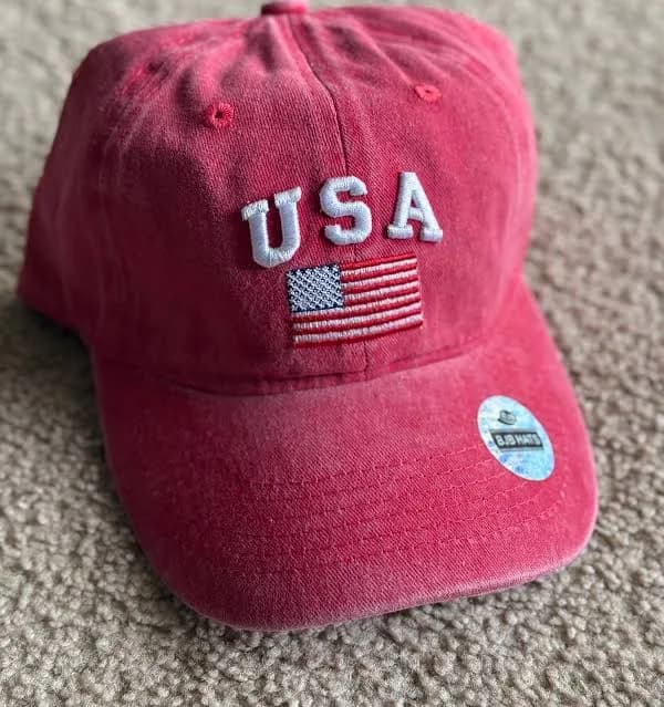USA Patriotic Distressed Denim Baseball Cap