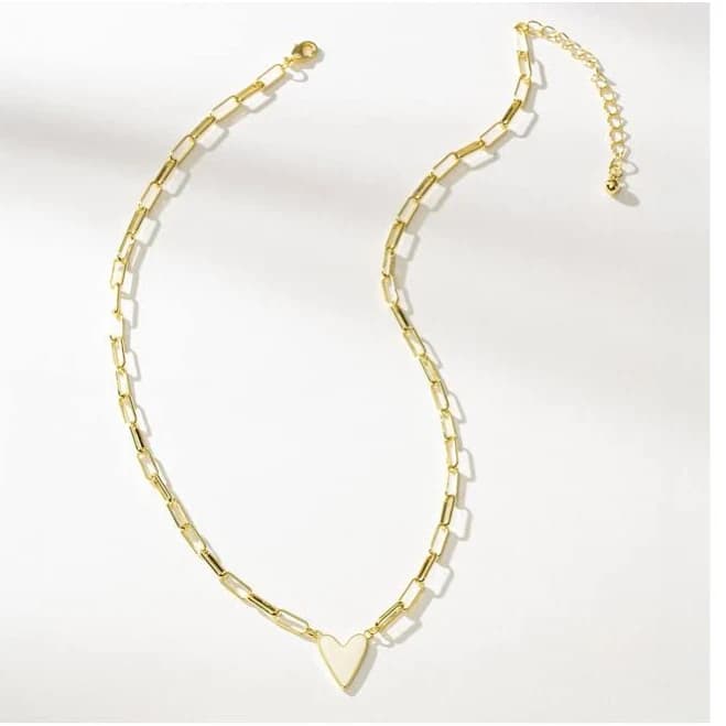 Uncommon James 14K Gold-Plated Enamel Heart Necklace