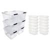 Rubbermaid Cleverstore six 30 qt. and twelve 6 qt. Plastic Storage Tote Container RMCC300015-6pack + RMCC060004-12pack - The Home Depot