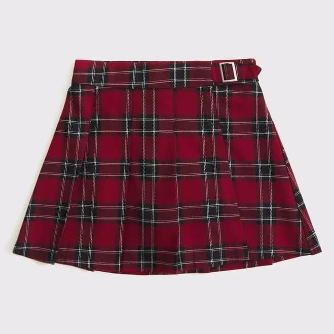 Abercrombie Kids Girls Pleated Wrap Mini Skort