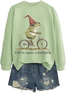Off To Cause A Kerfuffle Women's Sweatshirts Funny Graphic Casual Long Sleeve Pullover Tops